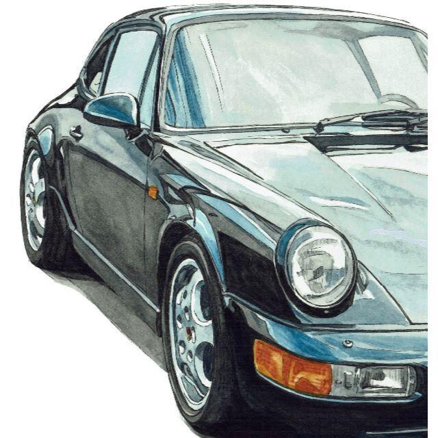 GC-1124 ポルシェ911/930限定版画 直筆サイン額装●作家平右ヱ門