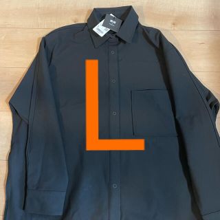 ユニクロ(UNIQLO)のストレッチシャツジャケット　L　ブラック　ユニクロ×Theory(シャツ/ブラウス(長袖/七分))