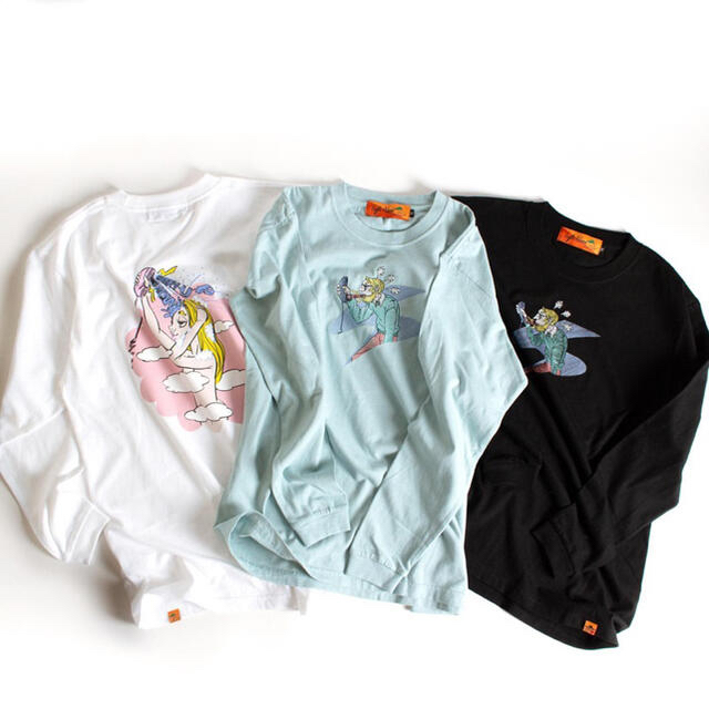 FREAK'S STORE(フリークスストア)のLEFT ALONE / ANGER SHOWER L/S TEE -MINT メンズのトップス(Tシャツ/カットソー(七分/長袖))の商品写真