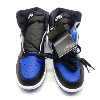 ナイキ(NIKE)のナイキ NIKE エアジョーダン 1 555088-041 AIR JORDAN 1 RETRO HIGH OG ROYAL TOE スニーカー ブラック×ブルー×ホワイト 未使用(スニーカー)