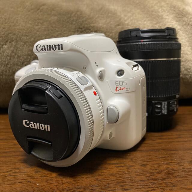 Canon(キヤノン)のEOS Kiss X7 ホワイト スマホ/家電/カメラのカメラ(デジタル一眼)の商品写真