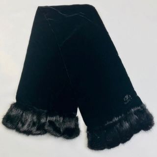 フォクシー(FOXEY)の極美品★FOXEY BOUTIQUE★ロゴラインストーン付ミンクベロア マフラー(マフラー/ショール)