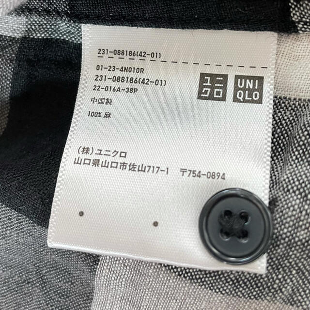 UNIQLO(ユニクロ)のユニクロ　リネンチェックシャツ　Ｓ レディースのトップス(シャツ/ブラウス(長袖/七分))の商品写真
