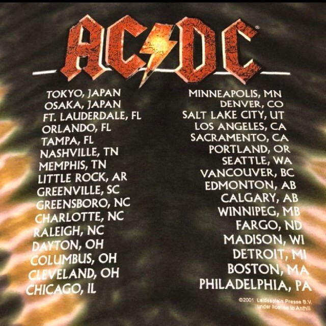 激レア US製  Ac/dc タイダイ バンドtシャツ オーバーサイズ バンT メンズのトップス(Tシャツ/カットソー(半袖/袖なし))の商品写真