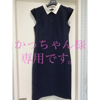 ルネ(René)の❤︎【Rene 】タグ付白襟ワンピース❤︎替え襟❤︎3way❤︎size34❤︎(ひざ丈ワンピース)