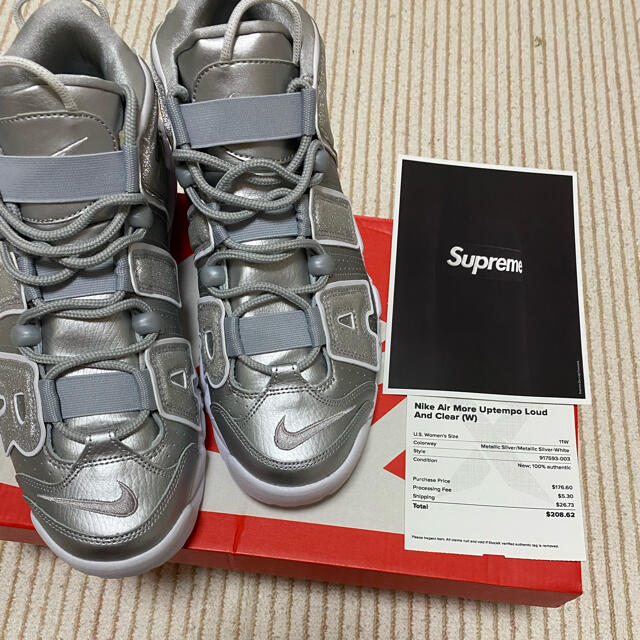 NIKE(ナイキ)のNIKE AIR MORE UPTEMPO アップテンポ　メタリックシルバー レディースの靴/シューズ(スニーカー)の商品写真