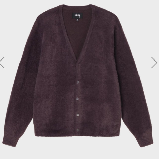 stussy shaggy cardigan eggplant Largeカーディガン