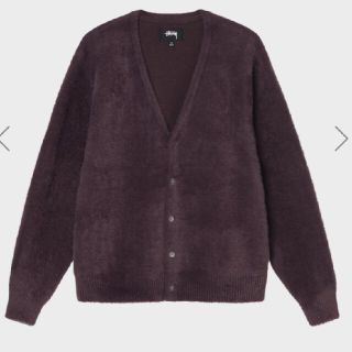 ステューシー(STUSSY)のstussy shaggy cardigan eggplant Large(カーディガン)