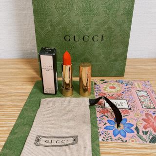 グッチ(Gucci)のGUCCI グッチ ルージュアレーヴルサタン 302 アガサオレンジ(口紅)