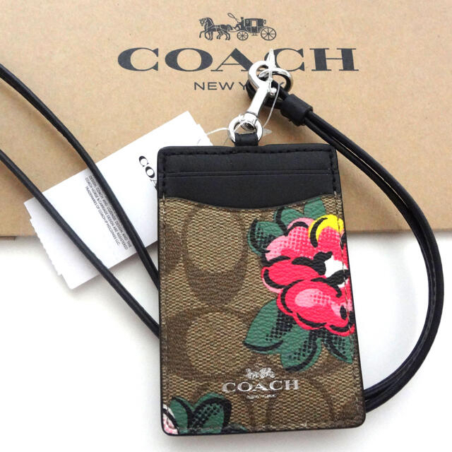 限定コーチ ☆新品☆ 最新作 COACH パスケース IDストラップランヤード-