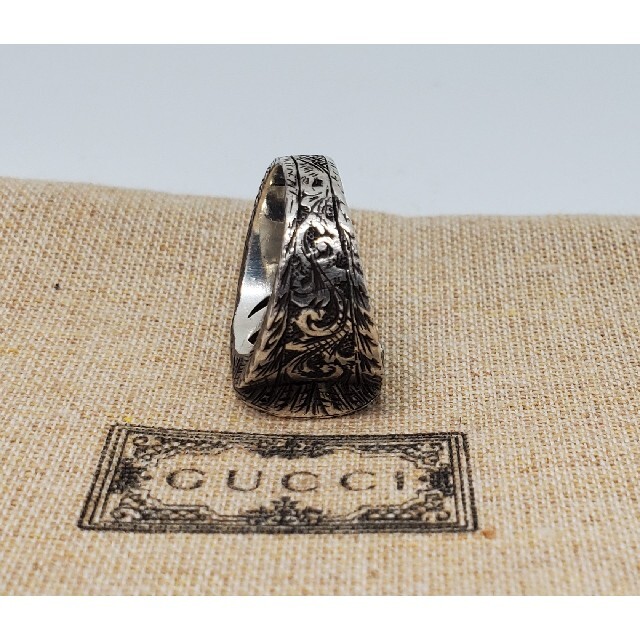 ご予約品 GUCCI インターロッキングG ワイド リング 燻加工 kochmetal