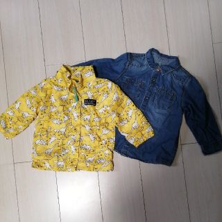 ザラキッズ(ZARA KIDS)の美品　ジャンパー　デニム　ザラ　Zara 恐竜　80サイズ(ジャケット/コート)