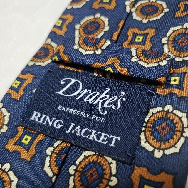 DRAKES - 良品/Drake's×RINGJACKET/シルク100小紋タイ/ドレイクスの 