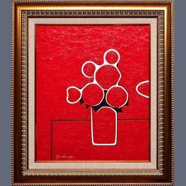 値下げしました○真っ赤のバラ○がんどうあつし絵画油絵F8号 値下げしました○真っ赤のバラ○がんどうあつし絵画油絵F8号