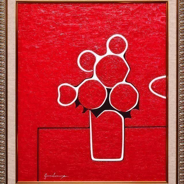 値下げしました○真っ赤のバラ○がんどうあつし絵画油絵F8号 値下げしました○真っ赤のバラ○がんどうあつし絵画油絵F8号
