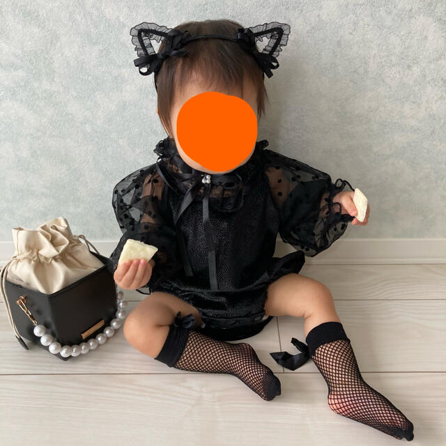 ZARA KIDS(ザラキッズ)のハロウィン ベビーコスプレ 猫耳 ロンパース ベビー服 子供服 キッズ/ベビー/マタニティのベビー服(~85cm)(ロンパース)の商品写真