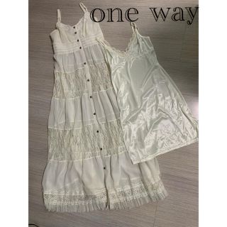 ワンウェイ(one*way)のone way ワンピース　インナー付き(ロングワンピース/マキシワンピース)