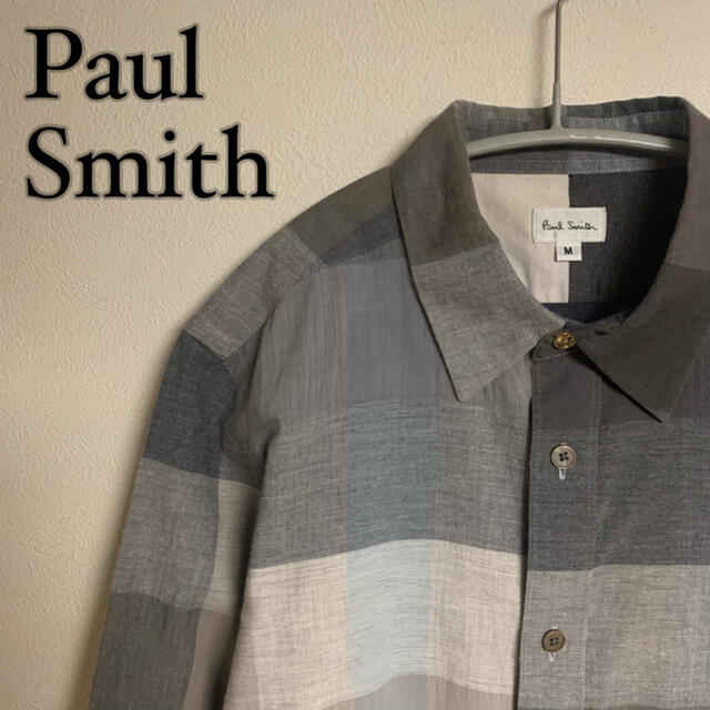 トップス【美品】Paul Smith ポールスミス　パターンチェック　シャツ　グレー