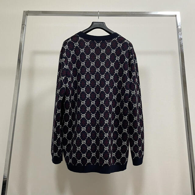 GUCCI Black and Red GG Logo Cardigan 最も優遇の 40800円