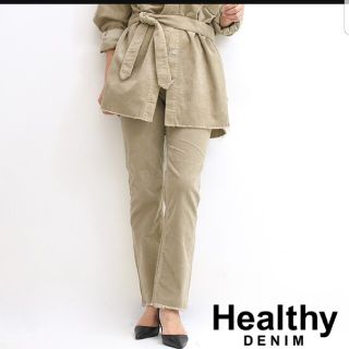 Healthy denim ヘルシーデニム 裾カットオフ ストレッチコーデュロイパンツ 23/ブラウン系 ボトムス 秋冬【2400012839793】