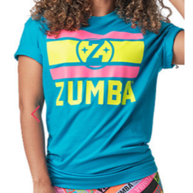 Zumba(ズンバ)の新品　未使用　未開封　最新　ZUMBA　ズンバ　Tシャツ　インストラクター先行 レディースのトップス(Tシャツ(半袖/袖なし))の商品写真