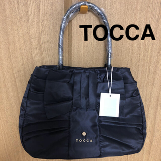 トッカ(TOCCA)の新品　TOCCA ETOI トートバッグ　リボン　ブラック　ハンドバッグ(トートバッグ)