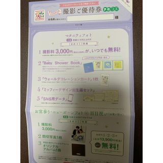 スタジオアリス まめコミ 撮影ご招待券 詳細確認お願いいたします(その他)