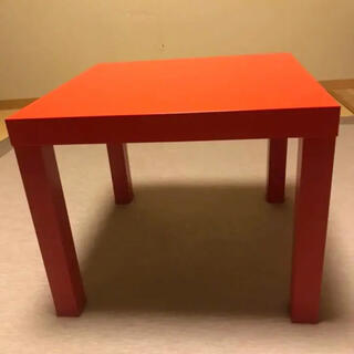 イケア(IKEA)のIKEA  スクエアテーブル　赤(ローテーブル)