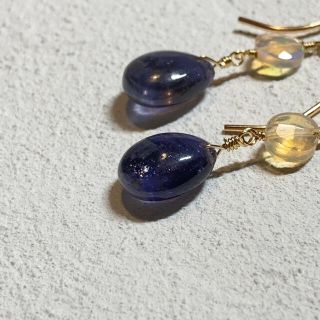 アイオライトとオパールのピアス❁︎857(ピアス)