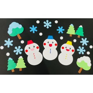 クリスマス Xmas 冬 雪だるま 雪 11月 12月 1月 壁面 保育(型紙/パターン)