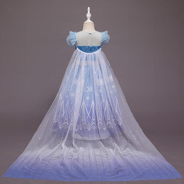 新品　プリンセス　雪の女王　2 エルサ　マント付き　紫　ドレス150cm