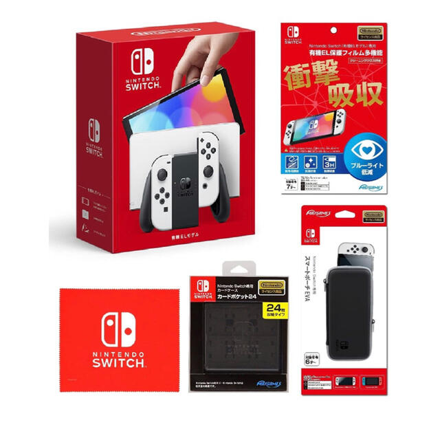 Nintendo Switch(ニンテンドースイッチ)のNintendo Switch 有機ELモデル ホワイト　Amazon限定セット エンタメ/ホビーのゲームソフト/ゲーム機本体(家庭用ゲーム機本体)の商品写真