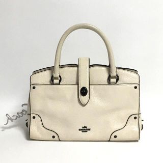 コーチ(COACH)のCOACH コーチ ミニハンドバッグ 37779 レザー 白(ハンドバッグ)