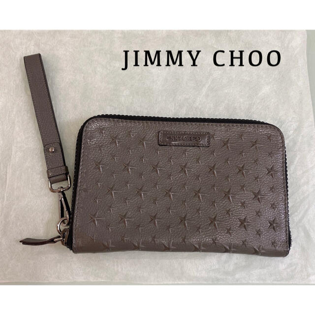 【JIMMY CHOO】 セカンドバッグ クラッチバッググレー系サイズ