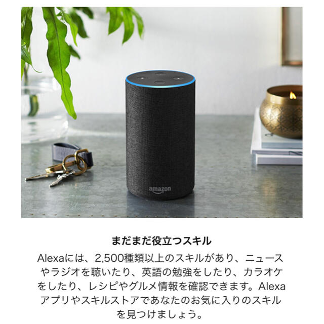 【新品未開封】Echo 第2世代 - スマートスピーカー Alexa、チャコール