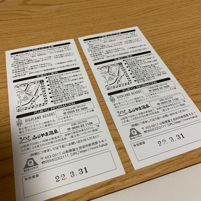 富士急ハイランド　ペアフリーパスチケット チケットの施設利用券(遊園地/テーマパーク)の商品写真
