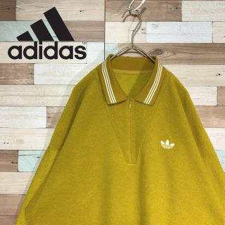 アディダス(adidas)の希少 adidas アディダス スウェット フリース ハーフジップ 黄色 ポロ(スウェット)