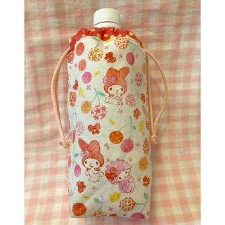 さくらんぼマイメロディ☆ハンドメイド☆ペットボトルカバー☆ピンクリボン柄(その他)