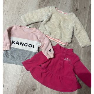 カンゴール(KANGOL)の【3枚】80cm 女の子　秋冬服　トレーナー　裏起毛　フリース(トレーナー)