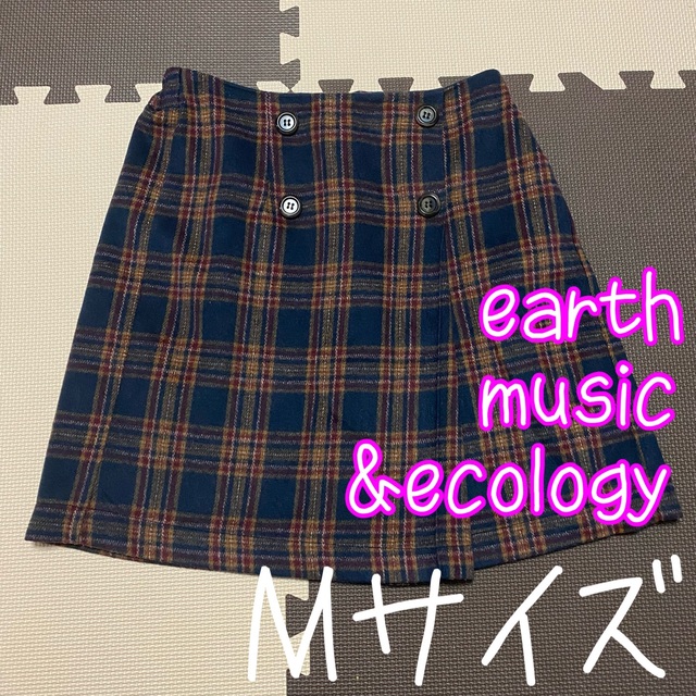 earth music & ecology(アースミュージックアンドエコロジー)のearth music&ecology フロントボタン チェックスカート 秋冬 レディースのスカート(ミニスカート)の商品写真