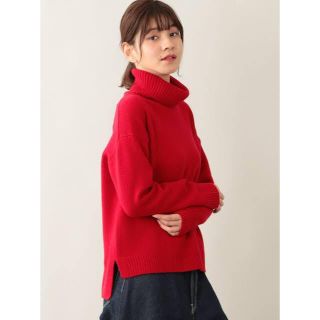 マッキントッシュフィロソフィー(MACKINTOSH PHILOSOPHY)のマッキントッシュフィロソフィー タートルネックニット 赤 カシミア混(ニット/セーター)