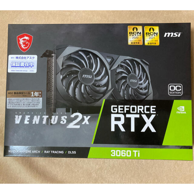 PC/タブレットMSI RTX 3060Ti VENTUS 2X 8G OCV1 LHR