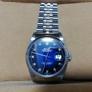 ロレックス(ROLEX)のロレックスデイトジャスト　ブルーグラデーション10Pダイヤ(腕時計(デジタル))