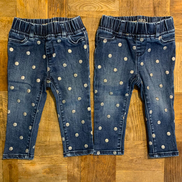 babyGAP(ベビーギャップ)の美品！！　baby GAPドットデニム❤︎ 80cm双子ちゃん❤︎ キッズ/ベビー/マタニティのベビー服(~85cm)(パンツ)の商品写真