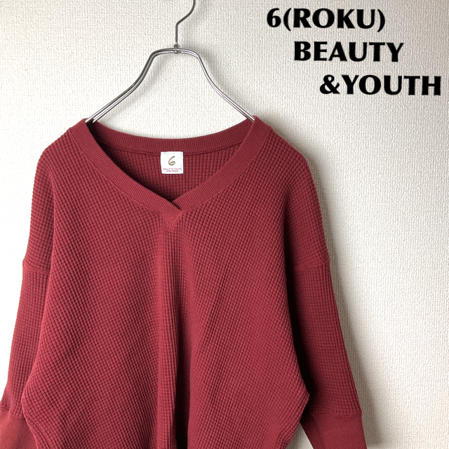 6(ROKU) BEAUTYu0026YOUTH／サーマルカットソー(RED-