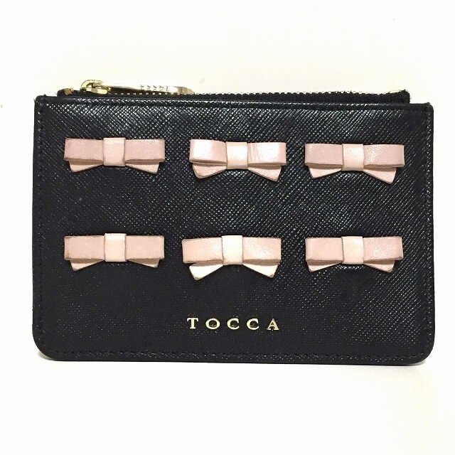 TOCCA(トッカ)のトッカ コインケース 黒×ピンク レザー レディースのファッション小物(コインケース)の商品写真