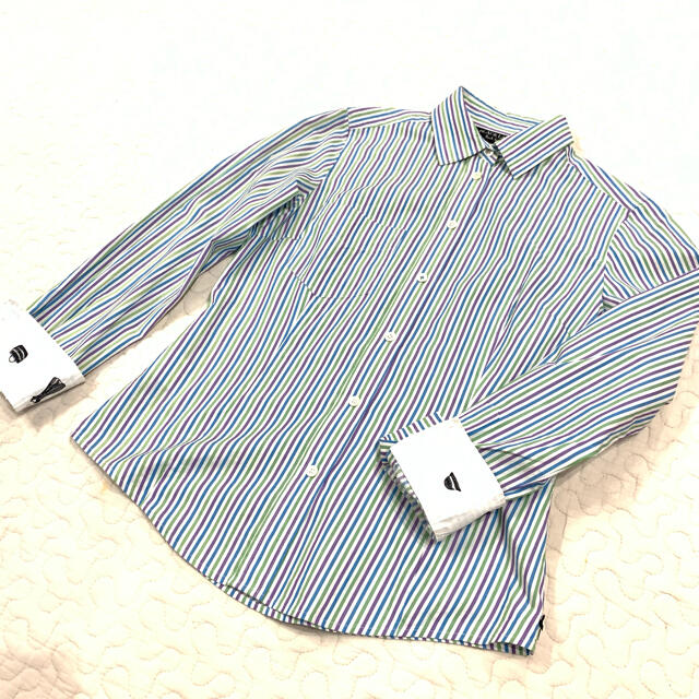 Paul Smith(ポールスミス)のポールスミス マルチカラーストライプシャツ 袖 刺繍 42BLACK LABEL レディースのトップス(シャツ/ブラウス(長袖/七分))の商品写真