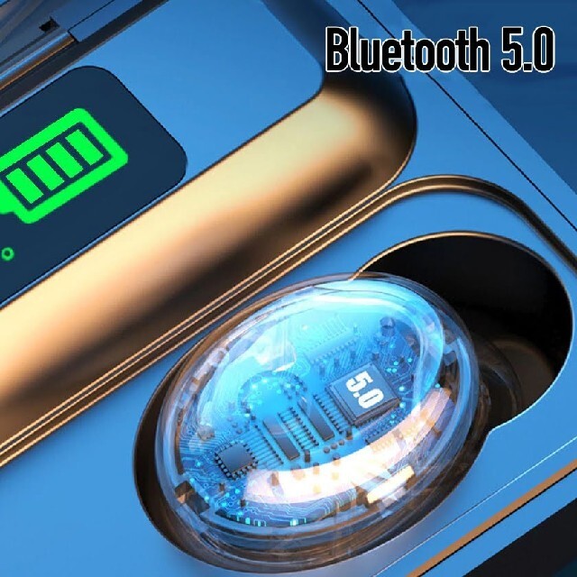 Bluetooth ワイヤレスイヤホン ブルートゥース 高音質 充電ケース付き スマホ/家電/カメラのオーディオ機器(ヘッドフォン/イヤフォン)の商品写真