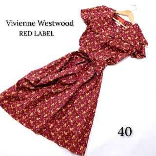 ヴィヴィアンウエストウッド(Vivienne Westwood)の【美品♪】ヴィヴィアン ウエストウッド レッドレーベル 花柄 半袖 ワンピース (ひざ丈ワンピース)