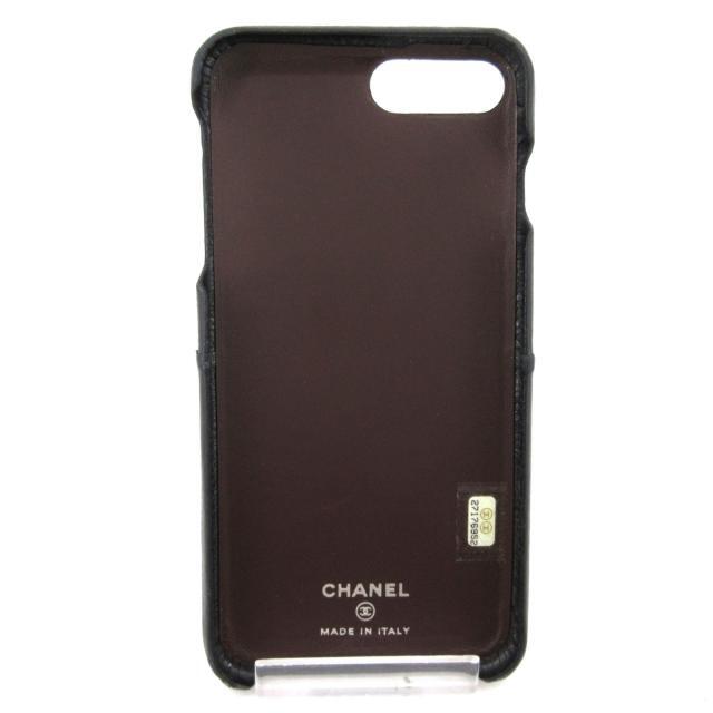 CHANEL(シャネル)のシャネル 携帯電話ケース マトラッセ 黒 スマホ/家電/カメラのスマホアクセサリー(モバイルケース/カバー)の商品写真
